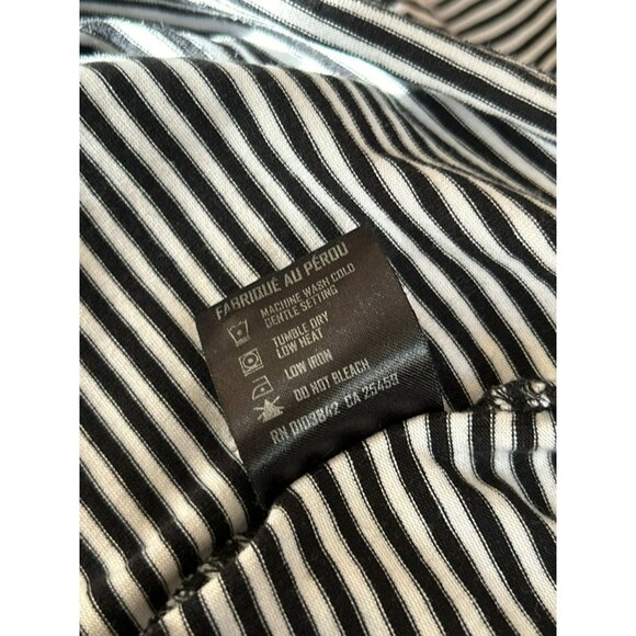 Patrick Assaraf Mens XL Black & White Striped Polo Shirt Pima Cotton Designer - Picture 7 of 7